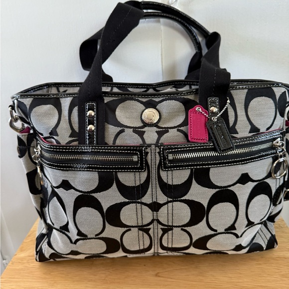 Coach Black and Gray Signature Tote Bag - Picture 3 of 13